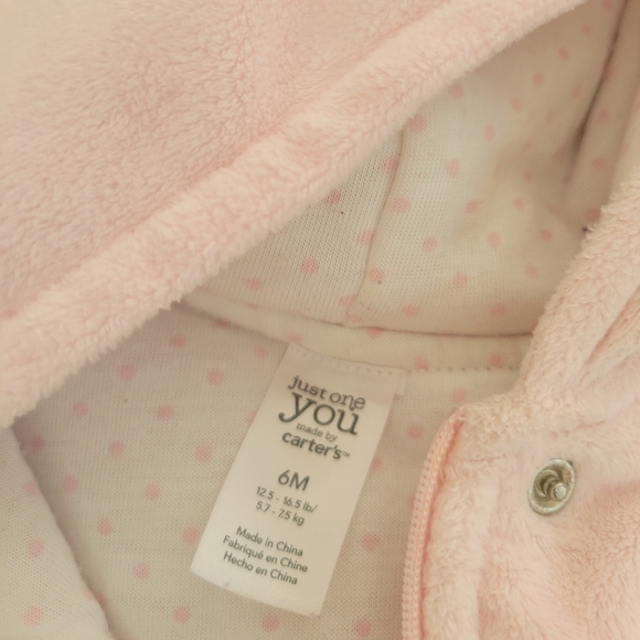 Carters One-Piece Jumpsuit Pink Size Size 6 Months Zipper - Picture 4 of 8